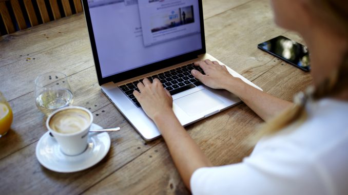 female working on laptop