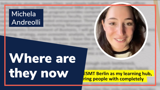 Thumbnail image of text Where are they now" and image of ESMT alumna